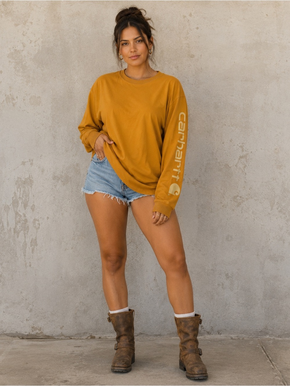 Carhartt Loose Fit Long Sleeve Gorpcore Utility Unisex Tee Shirt Top Small NWOT
